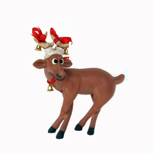 Funny Reindeer Standing on Crossed Legs Life Size Statue