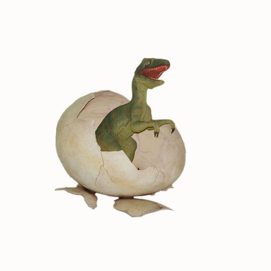 Dino Egg with Baby T-Rex Dinosaur Life Size Statue