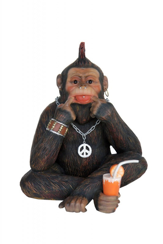 Monkey Sitting Life Size Statue