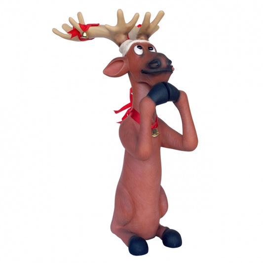 Funny Reindeer Begging Life Size Statue