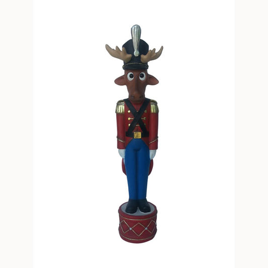 Small Funny Reindeer Toy Soldier Life Size Statue