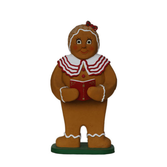 Gingerbread Girl with Book Life Size Statue