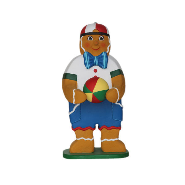 Gingerbread Boy with Ball Life Size Statue