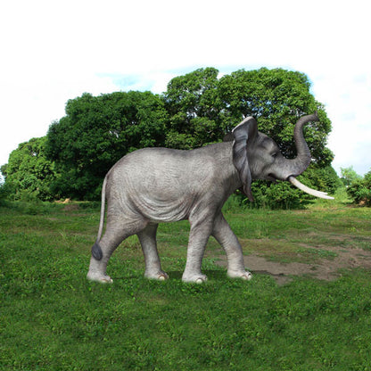 Elephant Walking Life Size Statue