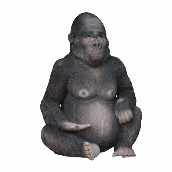 Gorilla Seat Life Size Statue