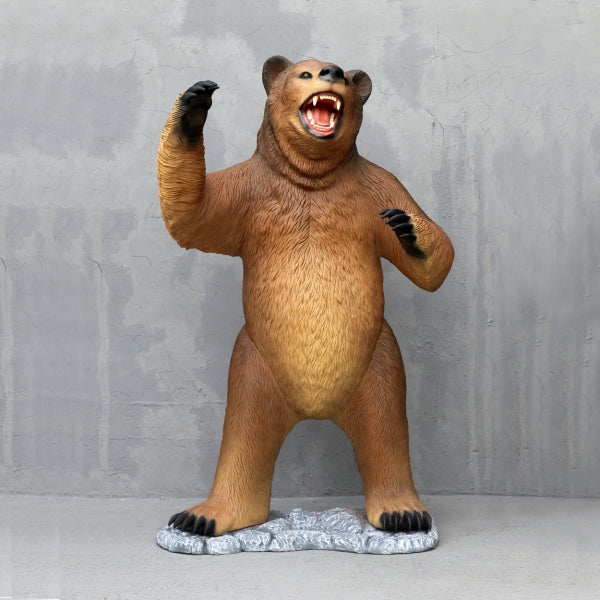 Grizzly Bear Standing Life Size Statue