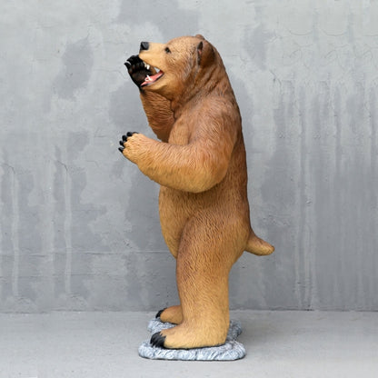 Grizzly Bear Standing Life Size Statue