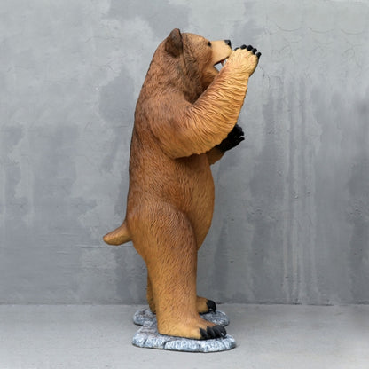 Grizzly Bear Standing Life Size Statue