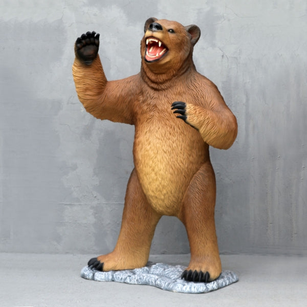 Grizzly Bear Standing Life Size Statue