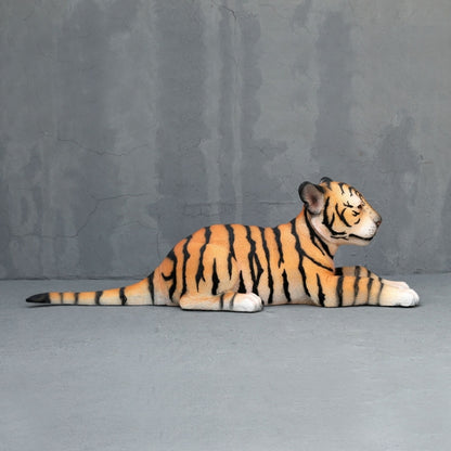 Tiger Cub Lying Life Size Statue