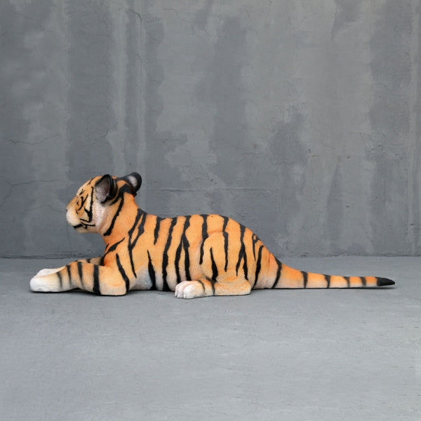 Tiger Cub Lying Life Size Statue