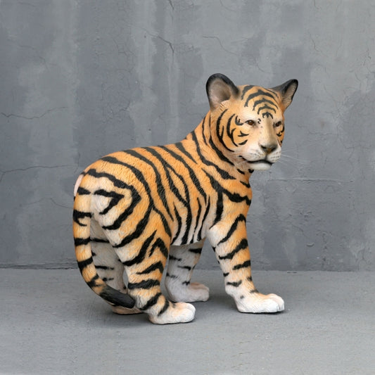 Tiger Cub Standing Life Size Statue