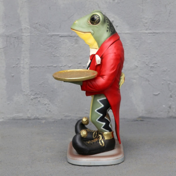 Frog Butler Life Size Statue
