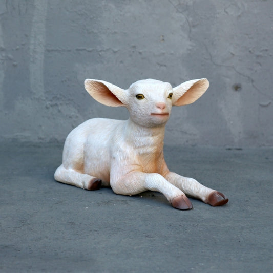 Goat Kid Lying Life Size Statue