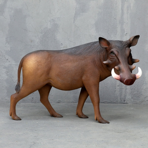 Wild Warthog Life Size Statue