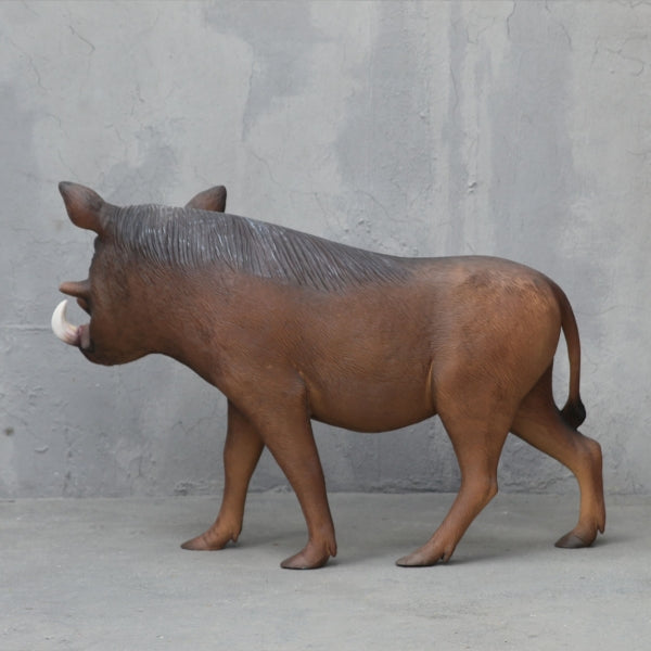 Wild Warthog Life Size Statue