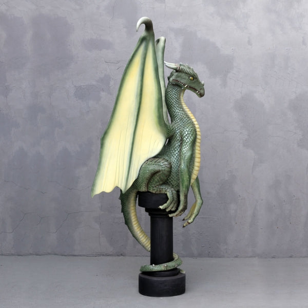 Dragon on Pedestal Life Size Statue