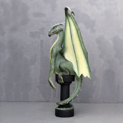 Dragon on Pedestal Life Size Statue