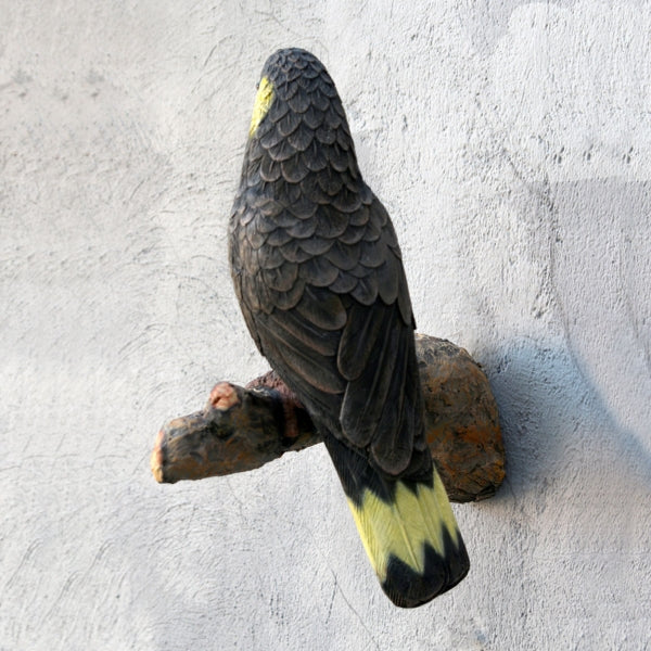 Yellow-tailed Black Cockatoo Life Size Statue