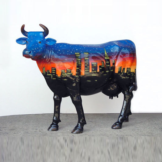 Starry Night Cow Life Size Statue