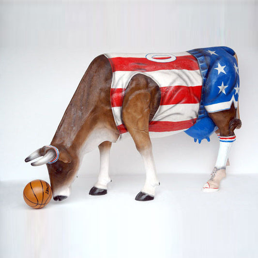 Harlem Globe Trotters Cow Life Size Statue