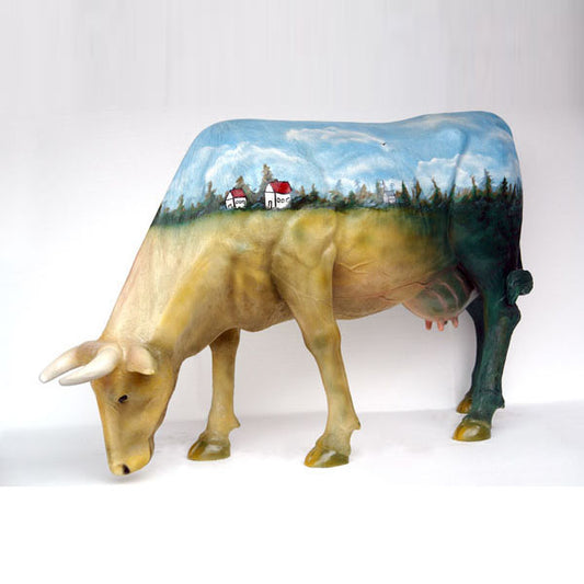 Country Cow Life Size Statue