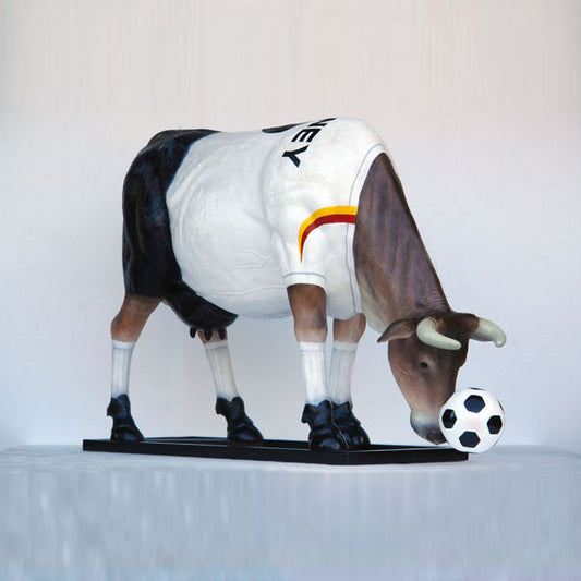 Soccer Cow Life Size Statue