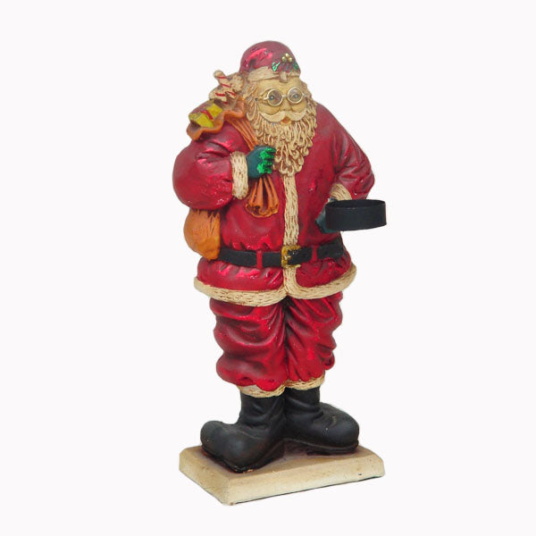 Santa Claus 2 Sided with Candle Holder Life Size Statue