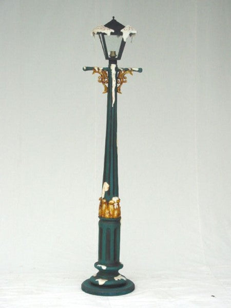 Lamp Post with Snow Life Size Statue