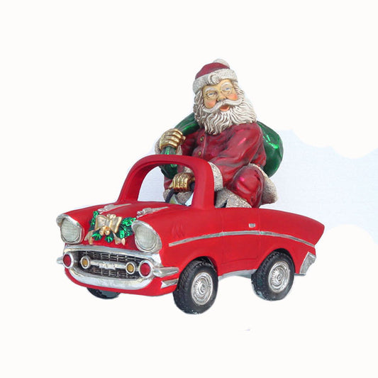 Santa on Car Life Size Statue