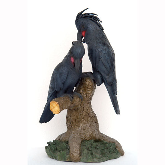 Black Palm Cockatoo Lovers Life Size Statue