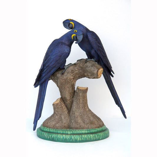 Hyacinth Macaw Lovers Life Size Statue