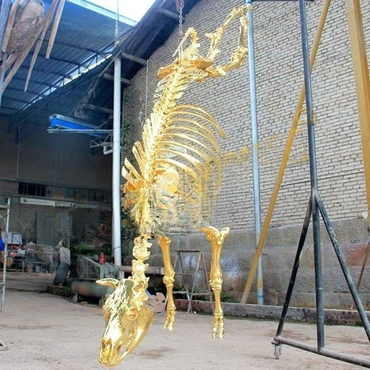 Customized Life Size Cow Gold Skeleton