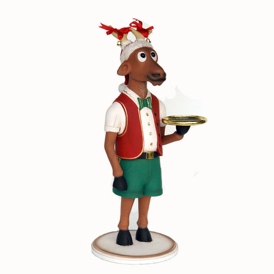 Funny Reindeer Boy Life Size Statue