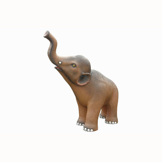 Baby Mammoth Trunk Up Left Life Size Statue
