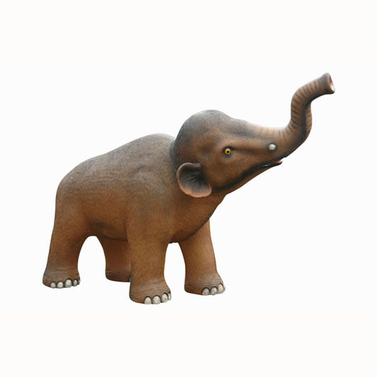 Baby Mammoth Trunk Up Right Life Size Statue