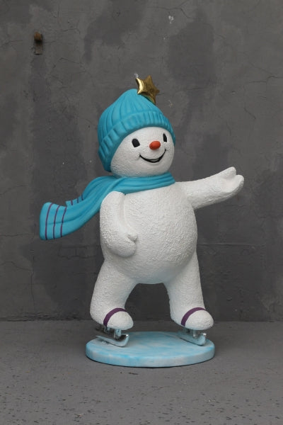 Snowboy Skating with Star Life Size Statue