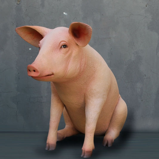 Pig Sitting Life Size Statue