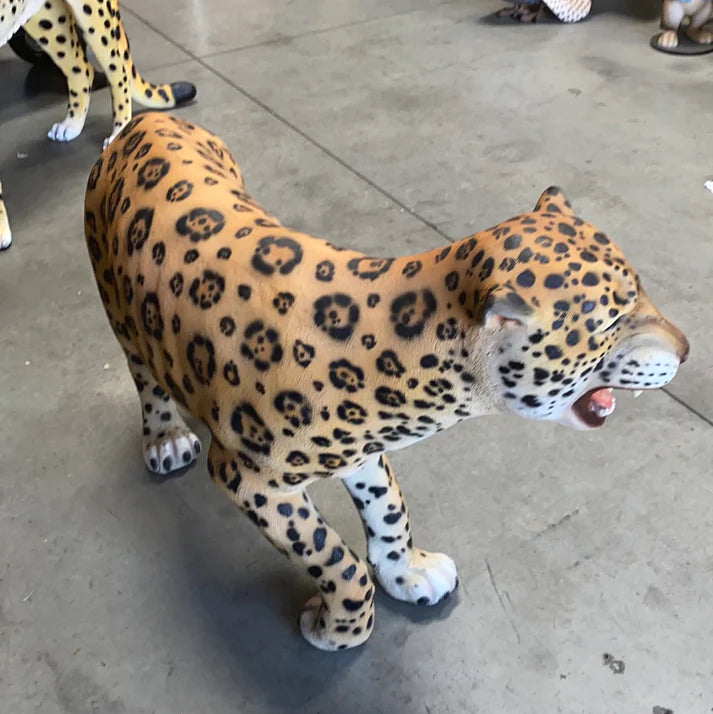 Leopard Growling Life Size Statue