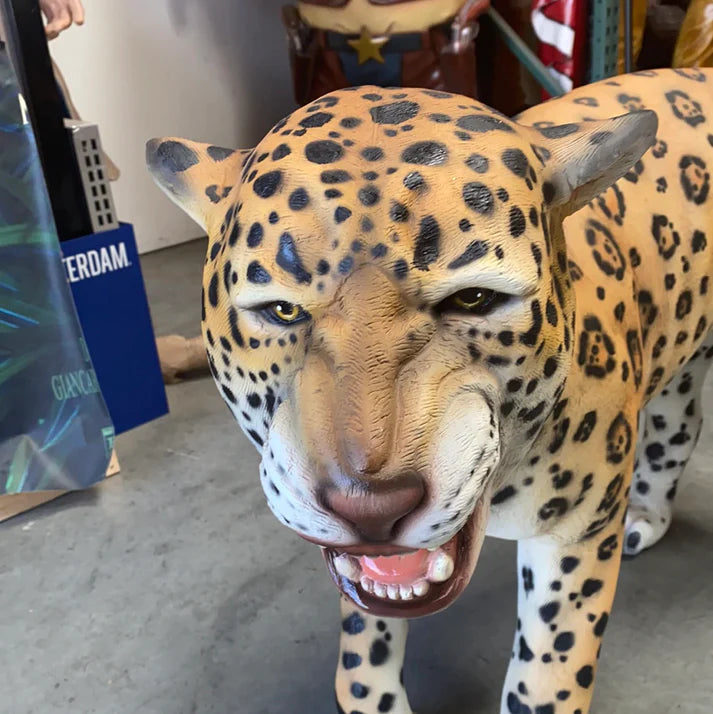 Leopard Growling Life Size Statue