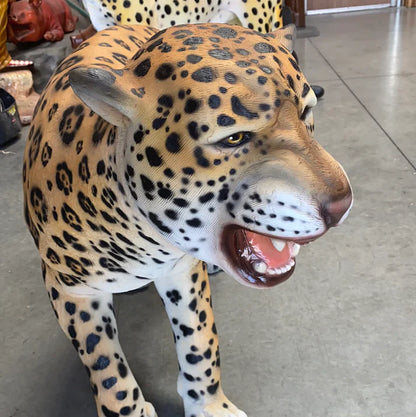 Leopard Growling Life Size Statue