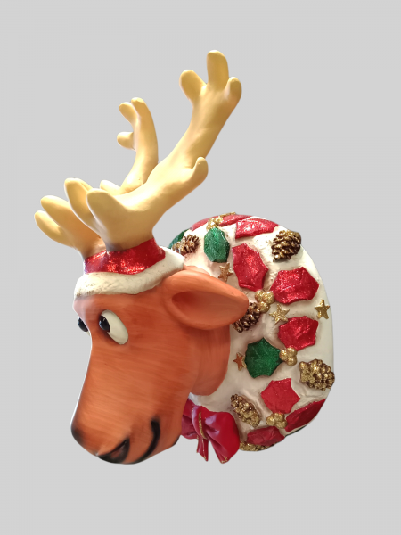 Funny Christmas Reindeer Head