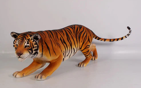 Bengal Tiger Crouching Life Size Statue