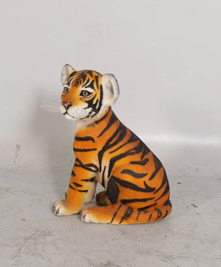 Bengal Tiger Cub Sitting Life Size Statue