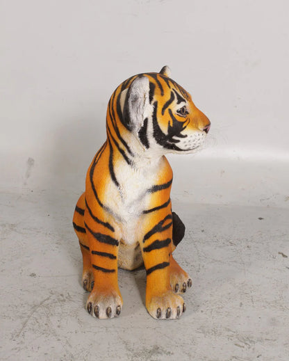 Bengal Tiger Cub Sitting Life Size Statue
