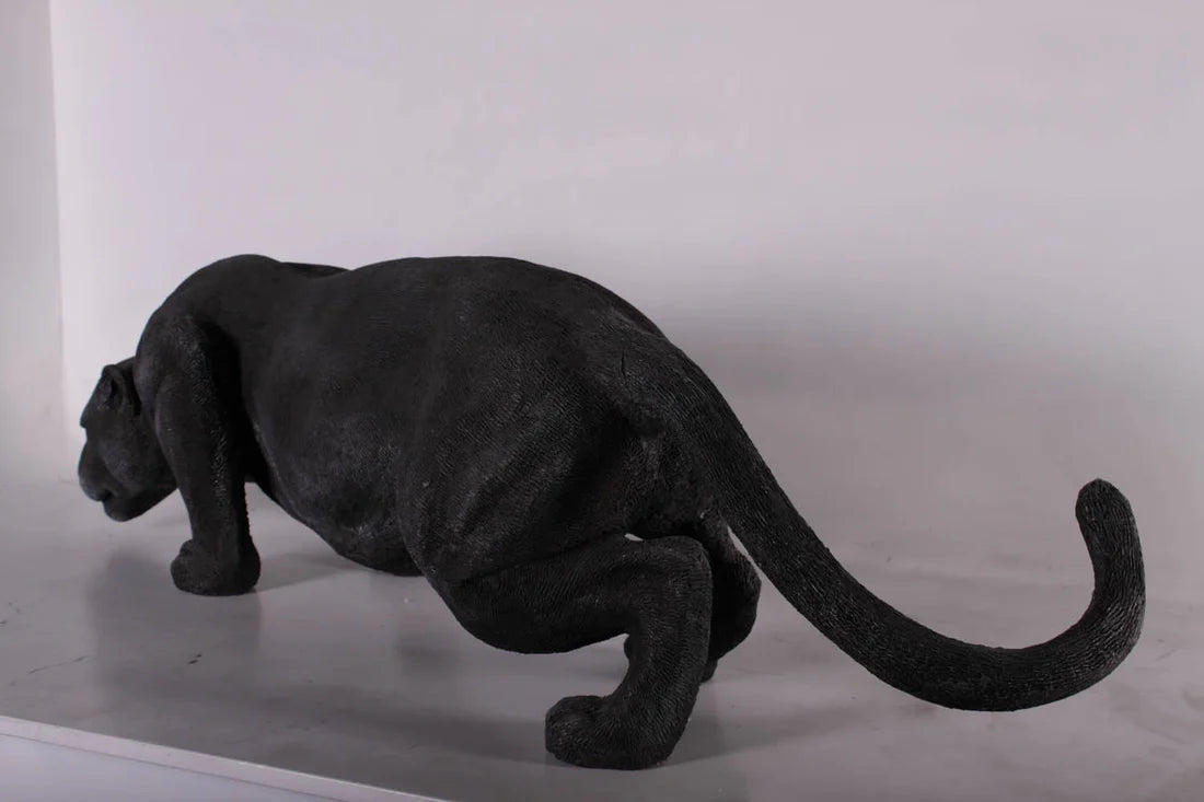 Panther Crouching Life Size Statue