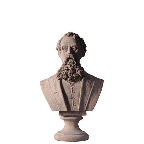 Stone Charles Dickens Bust Life Size Statue
