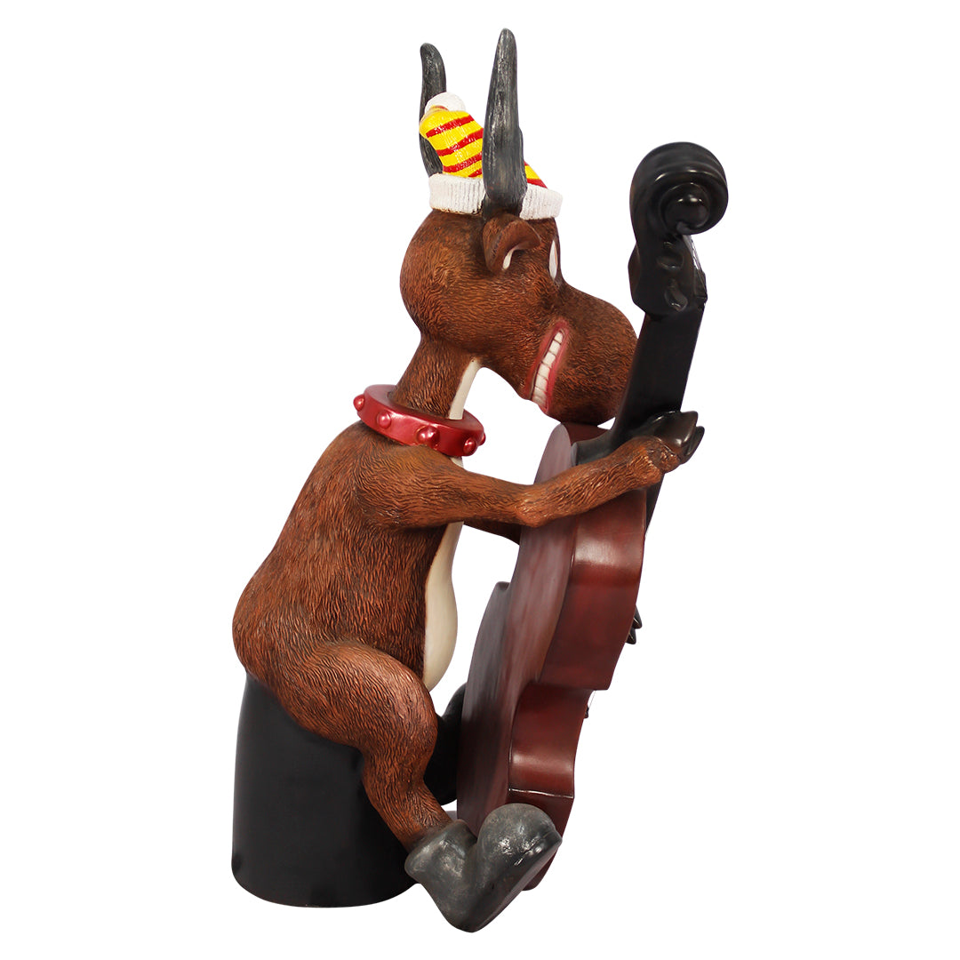 Reindeer Playing Cello Over Sized Statue