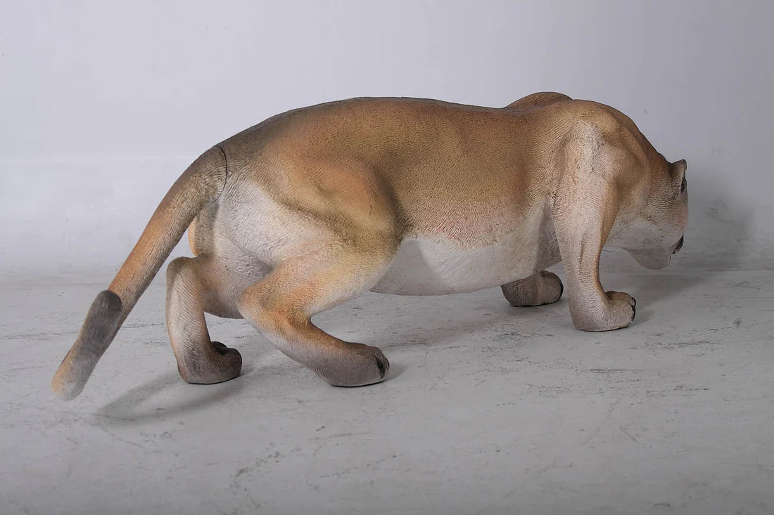 Cougar Crouching Life Size Statue