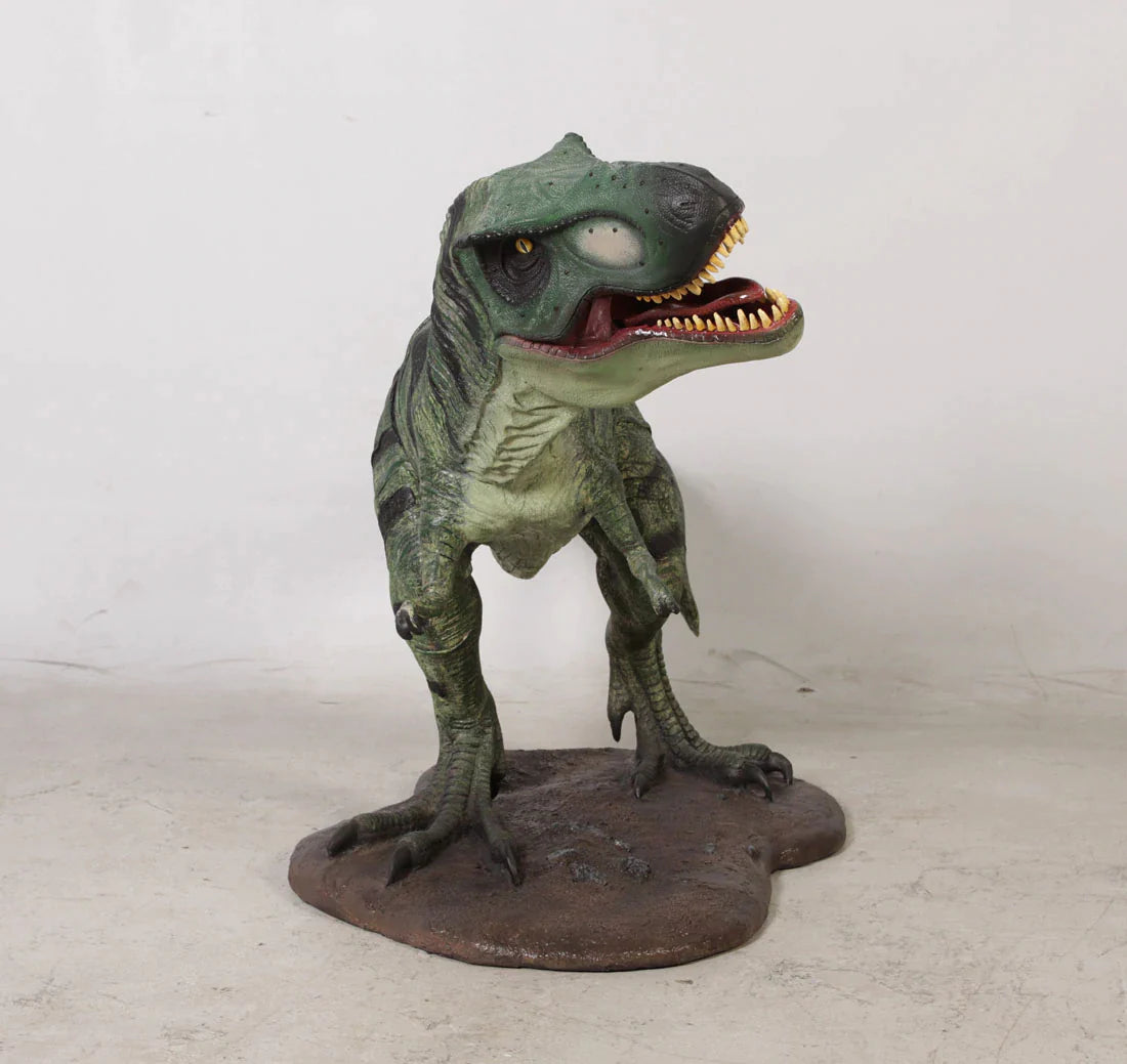 T-Rex Baby Dinosaur On Rock Life Size Statue
